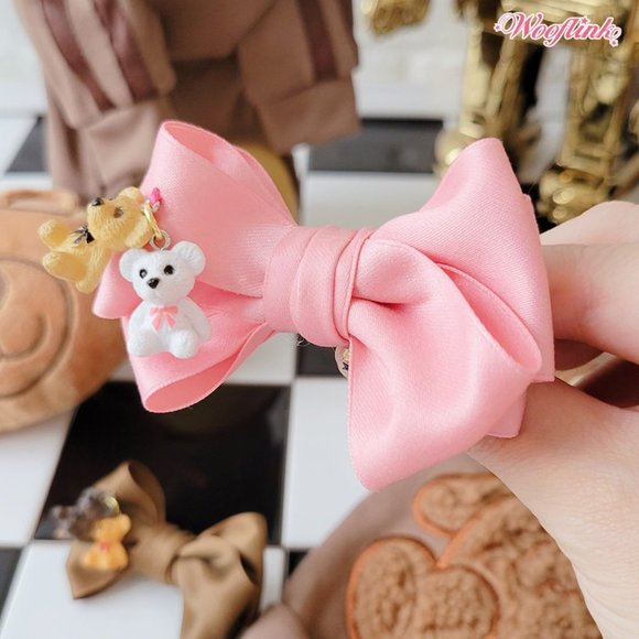 BB Dog Hairbow by Wooflink - Set of 2 - 1 Pink, 1 Chocolate - Picture 2 of 4